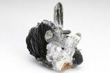 Quartz Crystals On Sparkling Bladed Hematite - Lechang Mine #225995-1